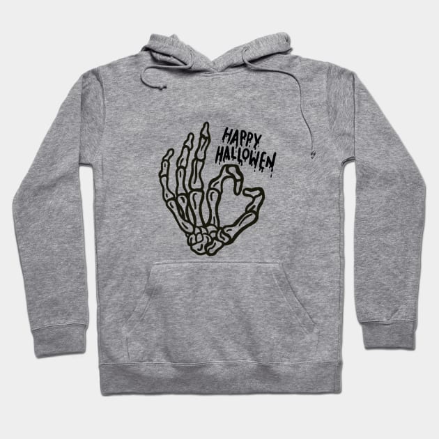 Happy Halloween skeleton hand Hoodie by Tropical Blood